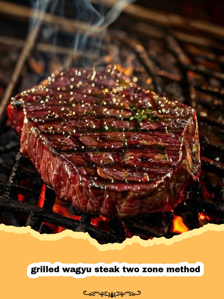 The Ultimate Guide to Grilled Wagyu Steak: Mastering the Two-Zone Method for Perfection 5 Perfectly grilled Wagyu steak, sliced against the grain, showcasing its tender, juicy interior and beautiful sear.
