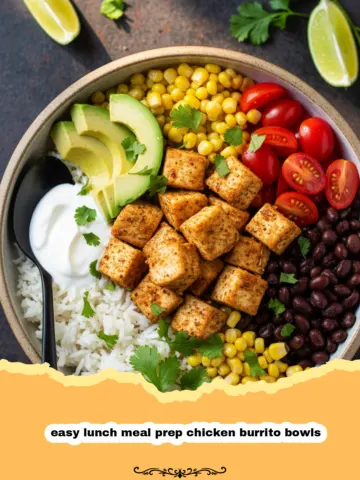 The Ultimate Easy Lunch Meal Prep Chicken Burrito Bowls