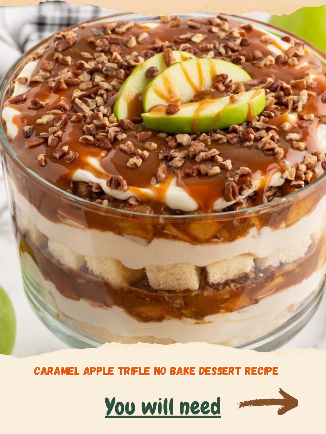 No-Bake Caramel Apple Trifle Preparation