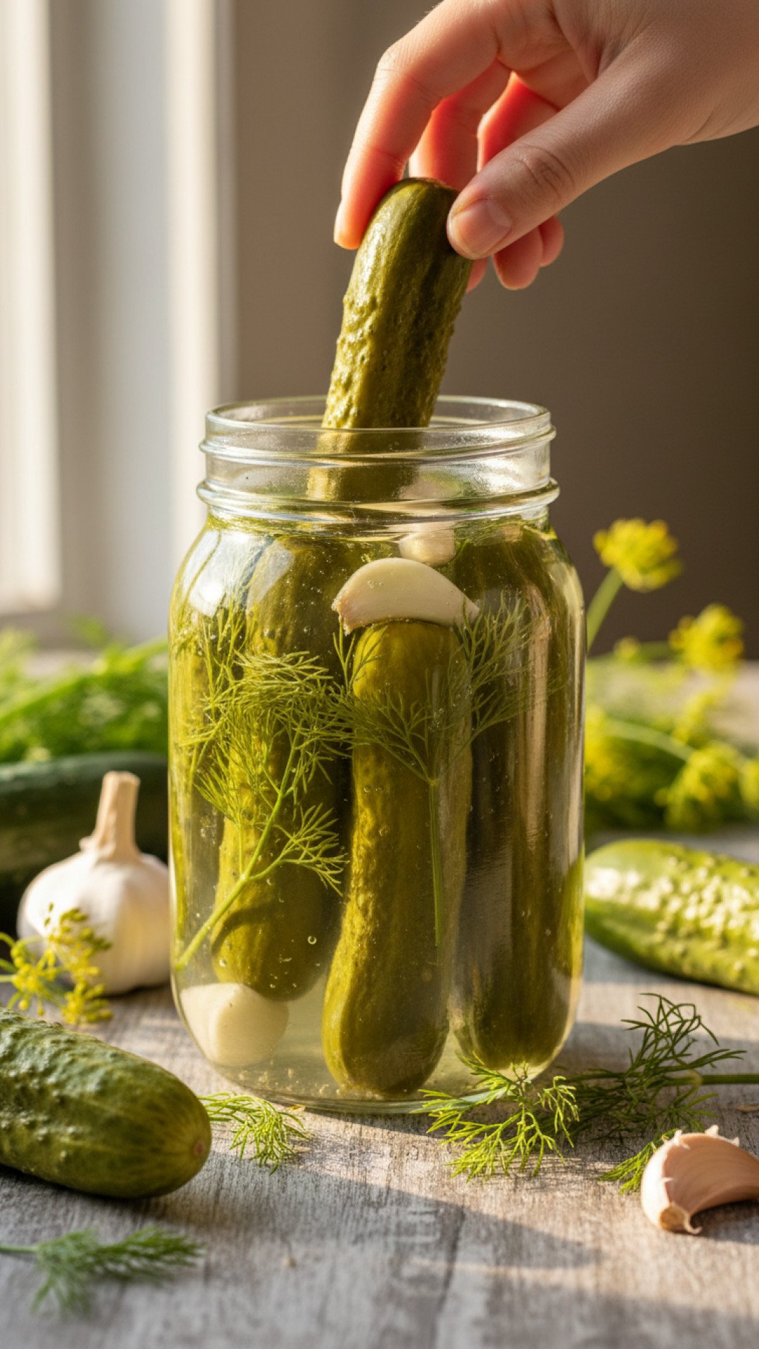 Old-Fashioned Sun Dill Pickles Preparation