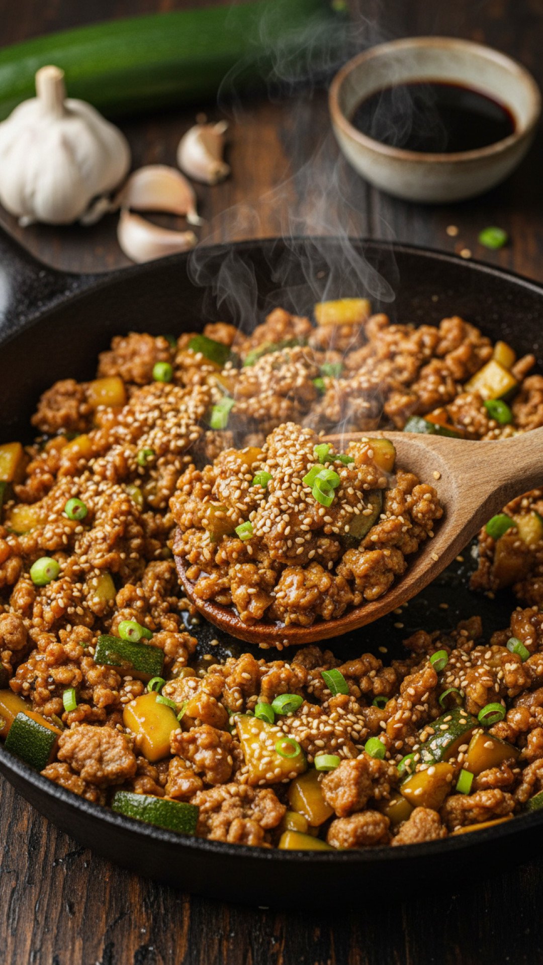 One-Pan Ground Turkey and Zucchini Skillet Preparation