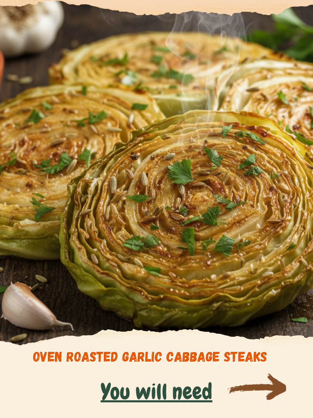 Oven Roasted Garlic Cabbage Steaks Preparation
