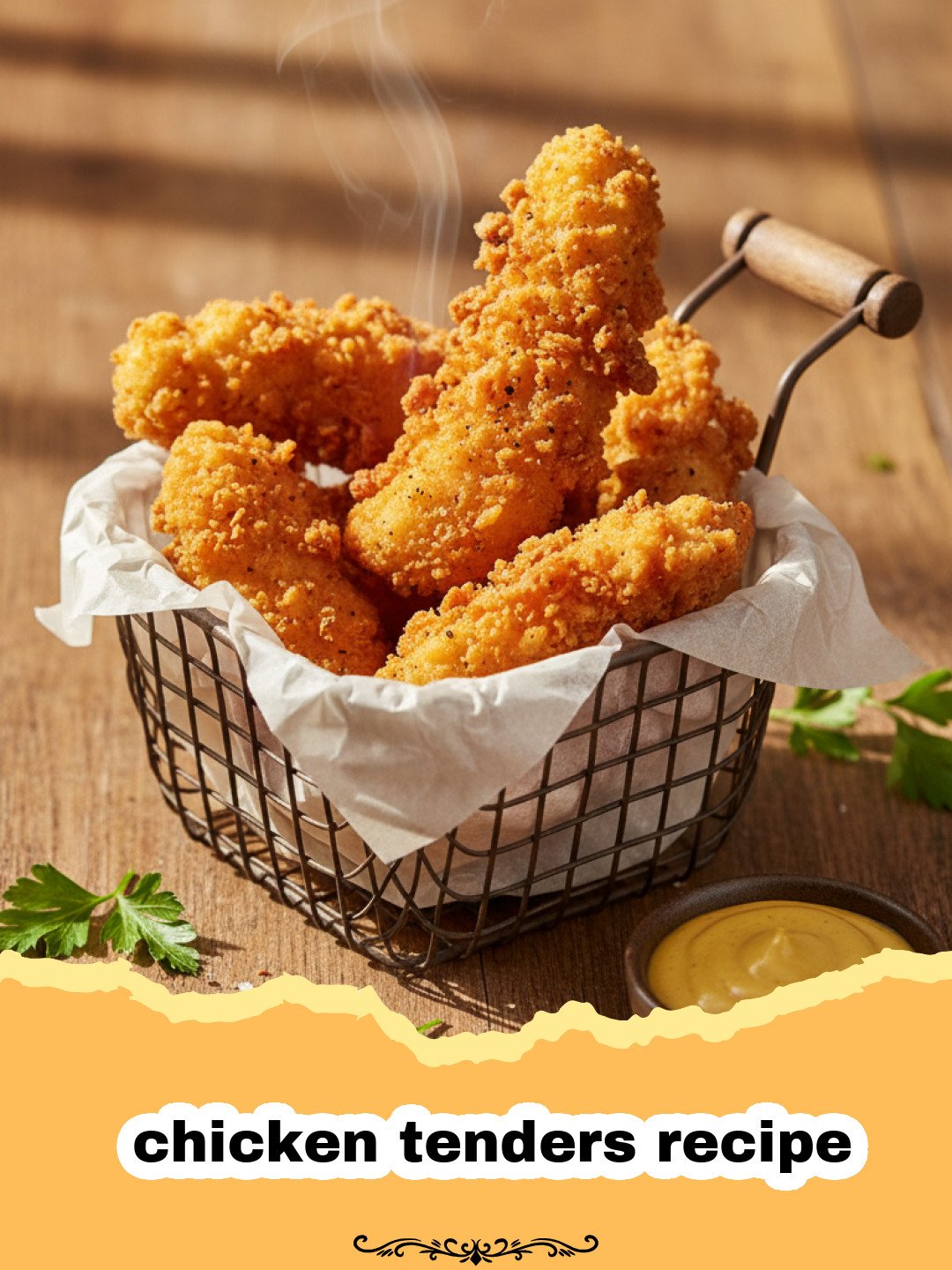 chicken tenders recipe - Golden brown crispy chicken tenders on a wire rack