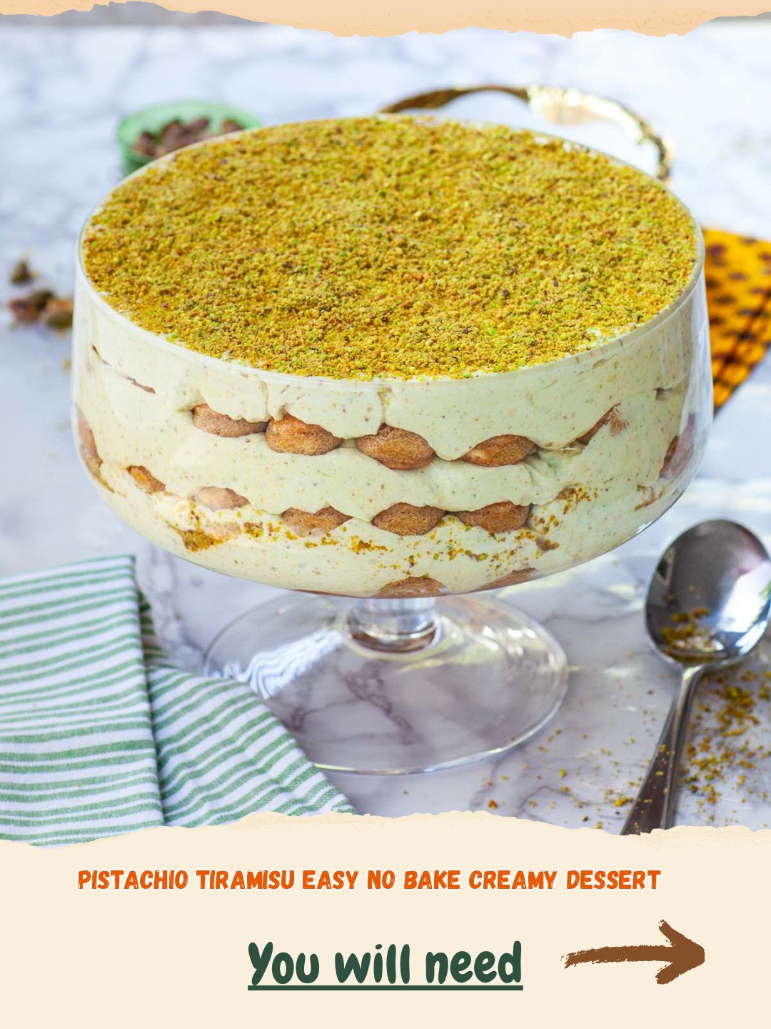 Pistachio Tiramisu: Easy No-Bake Creamy Dessert Preparation