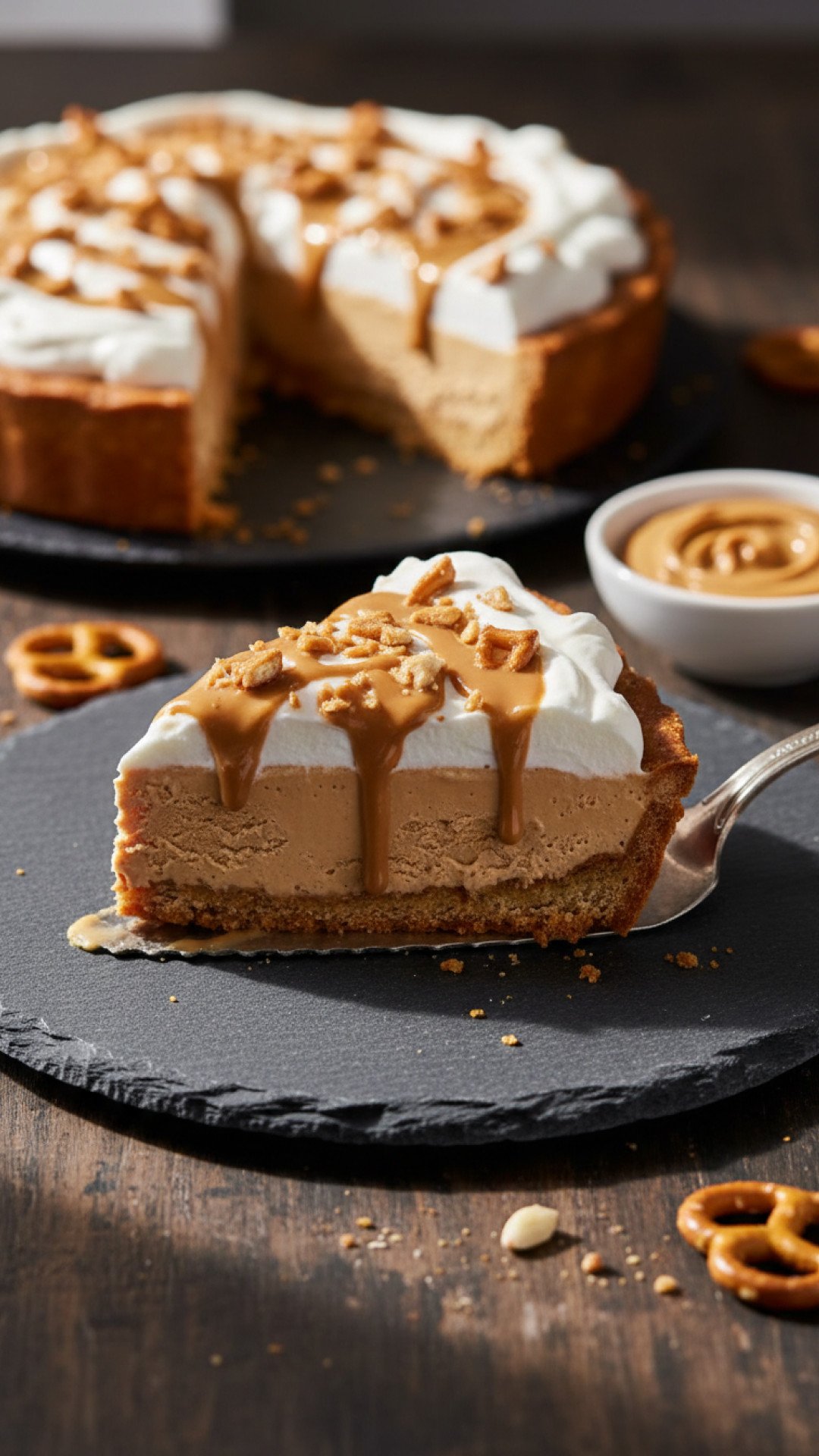 Pretzel Crust Peanut Butter Ice Cream Pie Preparation