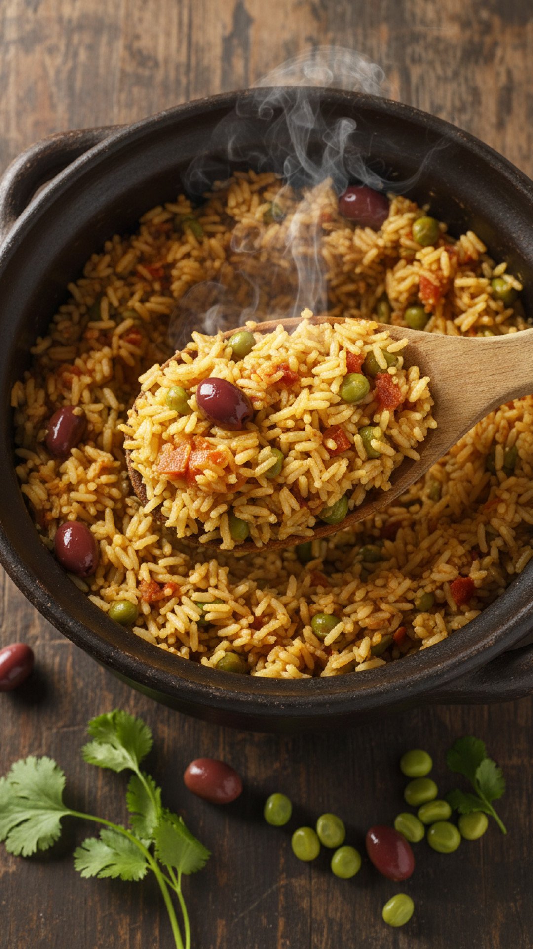 Puerto Rican Arroz con Gandules (Rice with Pigeon Peas) Preparation
