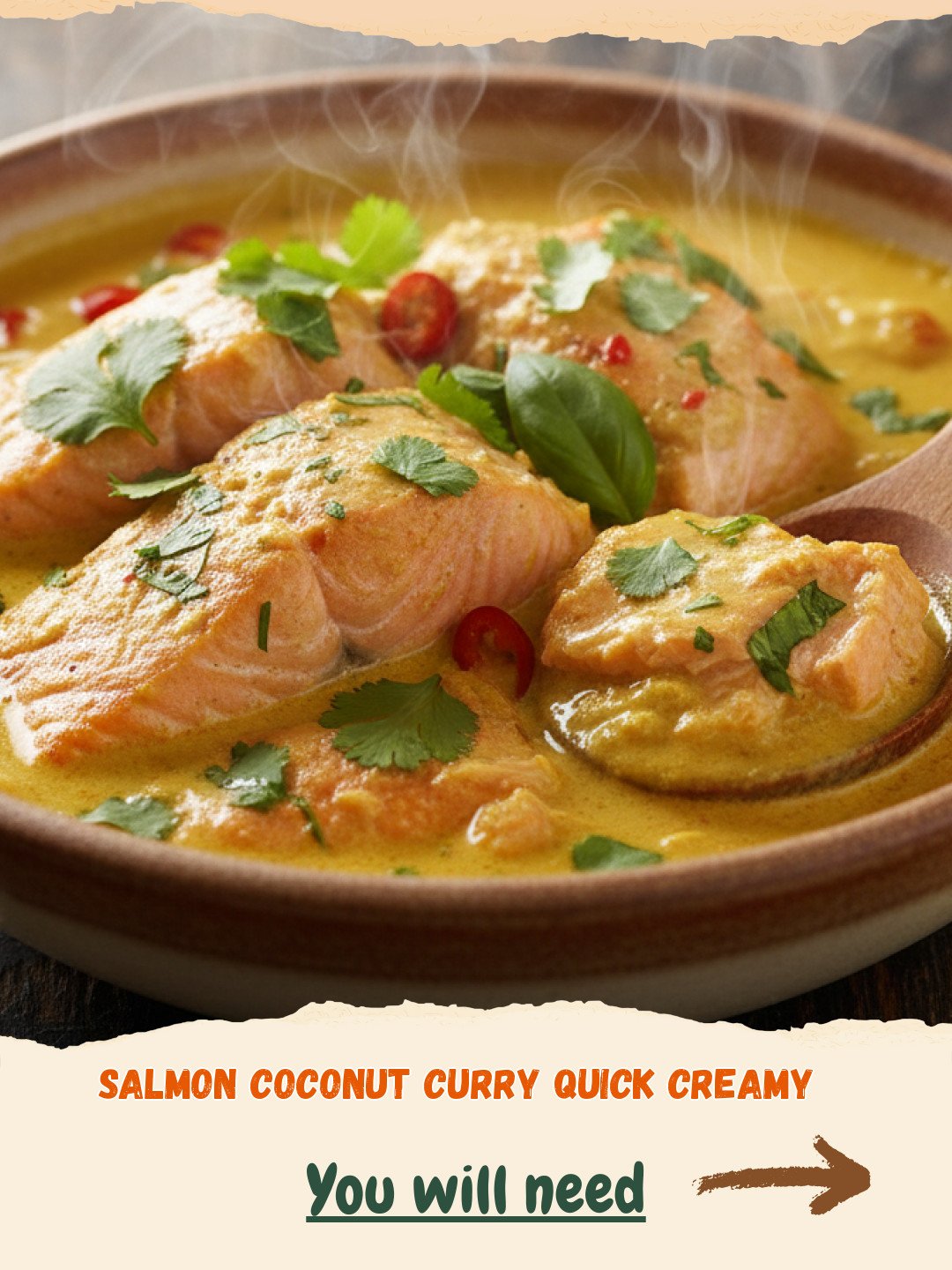 Quick Creamy Salmon Coconut Curry Preparation