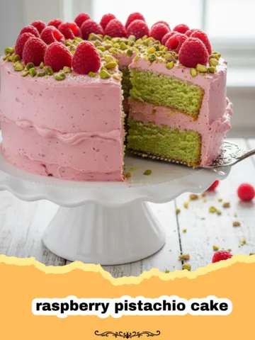 The Ultimate Raspberry Pistachio Cake with Cream Cheese Frosting