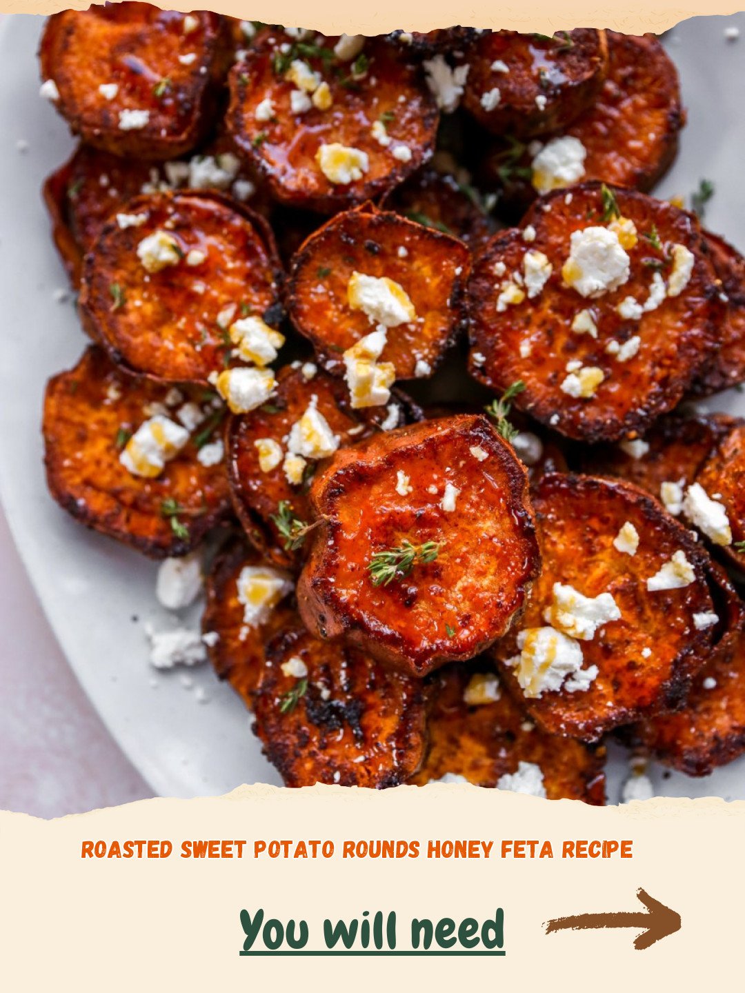 Roasted Sweet Potato Rounds with Honey & Feta Preparation