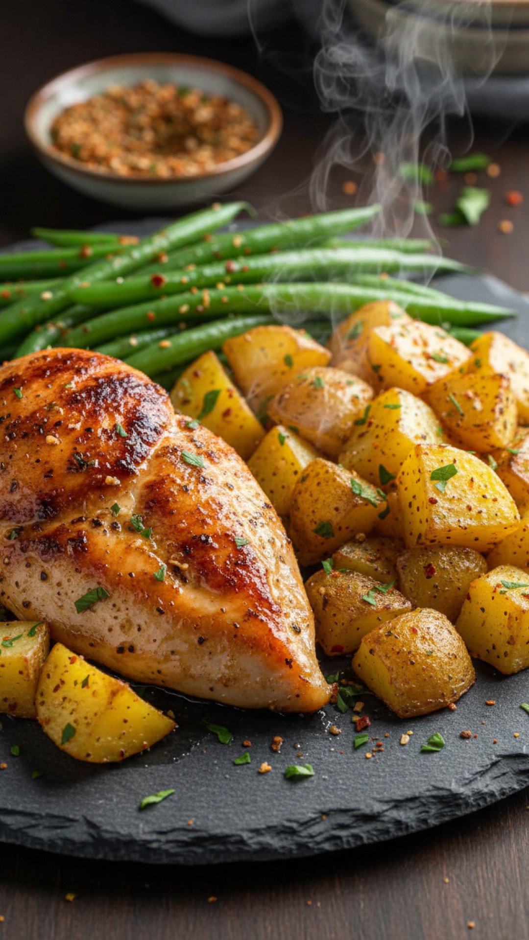 Sheet Pan Chicken Potatoes and Green Beans Preparation