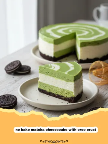 No-Bake Matcha Cheesecake with Oreo Crust Recipe