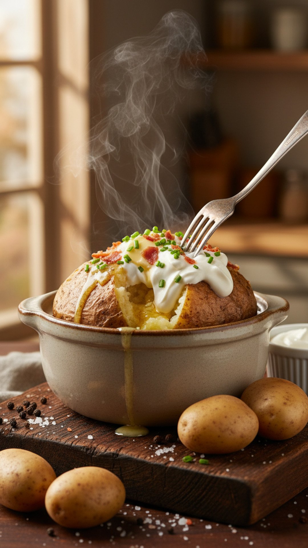 Slow Cooker Baked Potatoes Preparation
