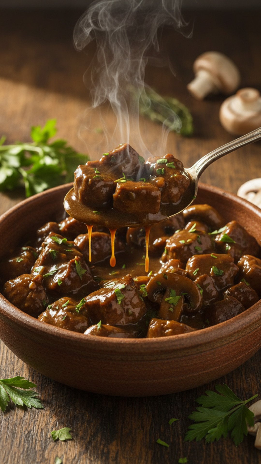 Slow Cooker Beef Tips and Gravy Preparation