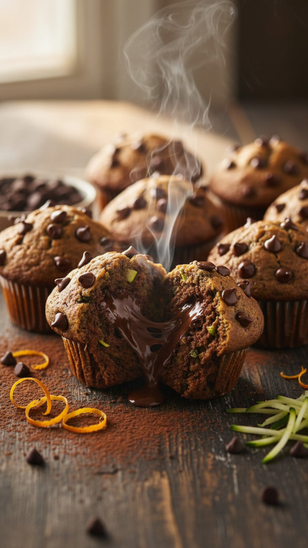Sourdough Chocolate Zucchini Muffins Preparation