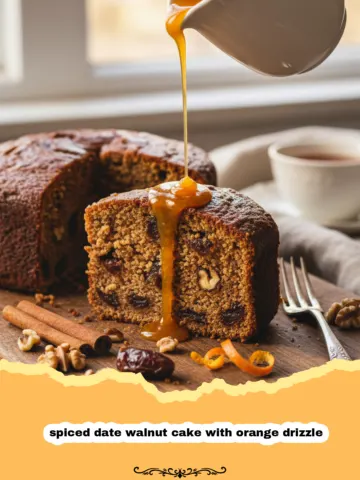 The Ultimate Spiced Date Walnut Cake with Orange Drizzle