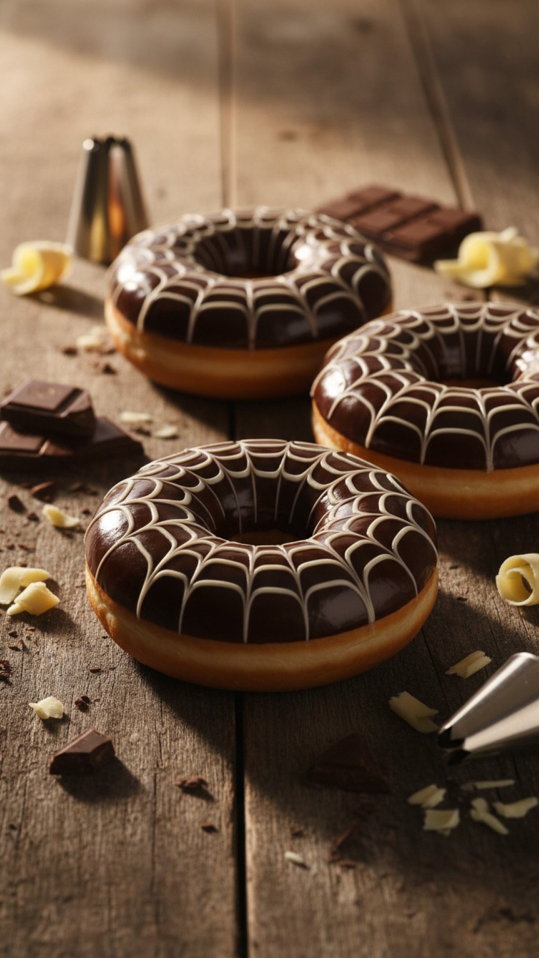 Spooky Cobweb Donuts Preparation
