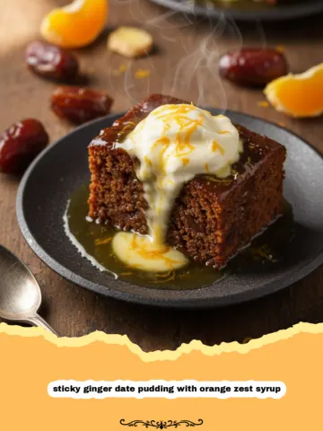 The Ultimate Sticky Ginger Date Pudding with Orange Zest Syrup