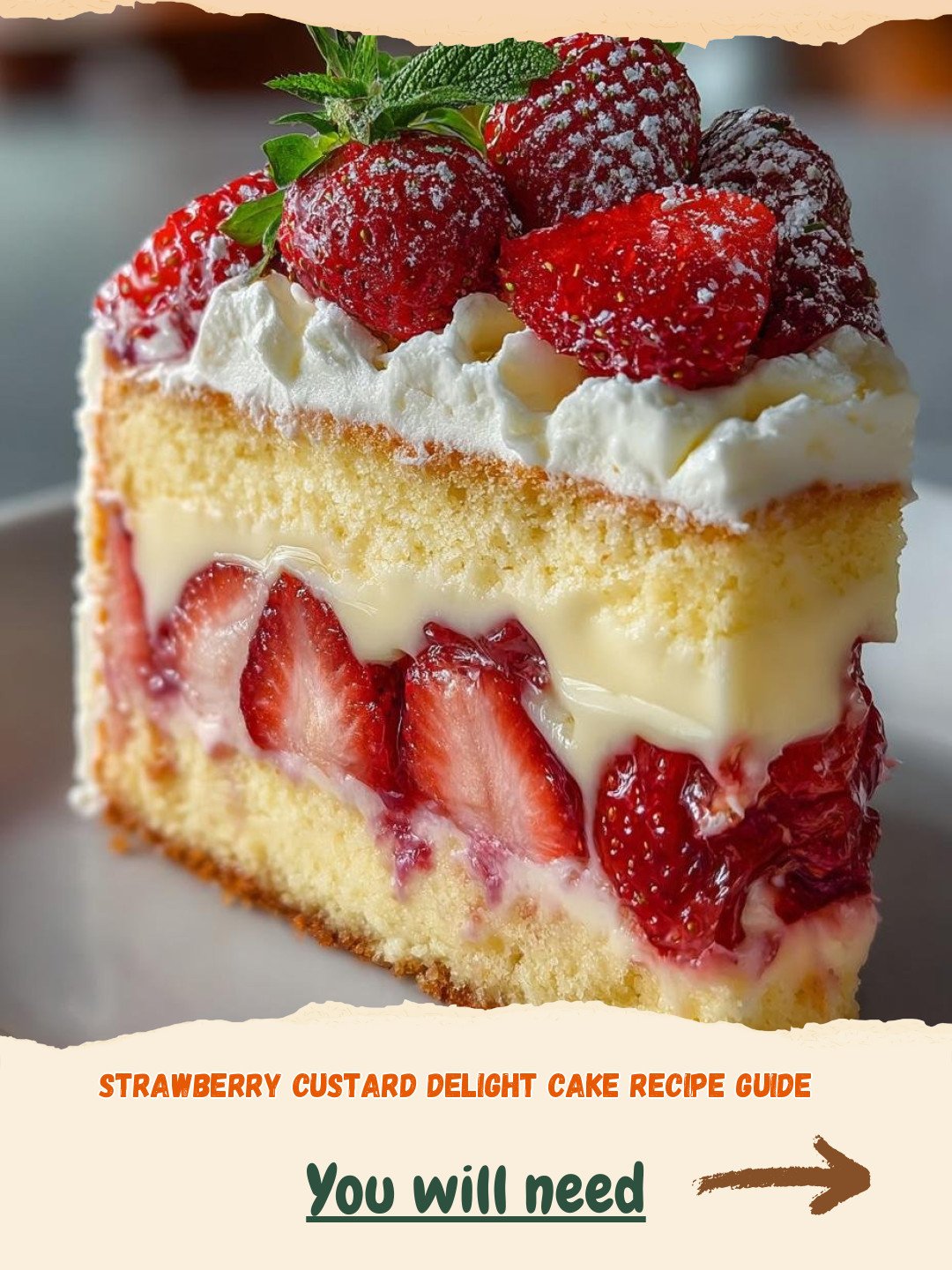 Strawberry Custard Delight Cake Preparation