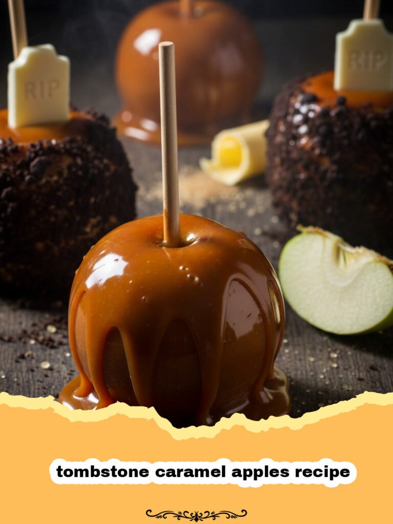 Tombstone Caramel Apples Recipe 5 tombstone caramel apples recipe - Spooky tombstone caramel apples with chocolate dirt and RIP gravestones