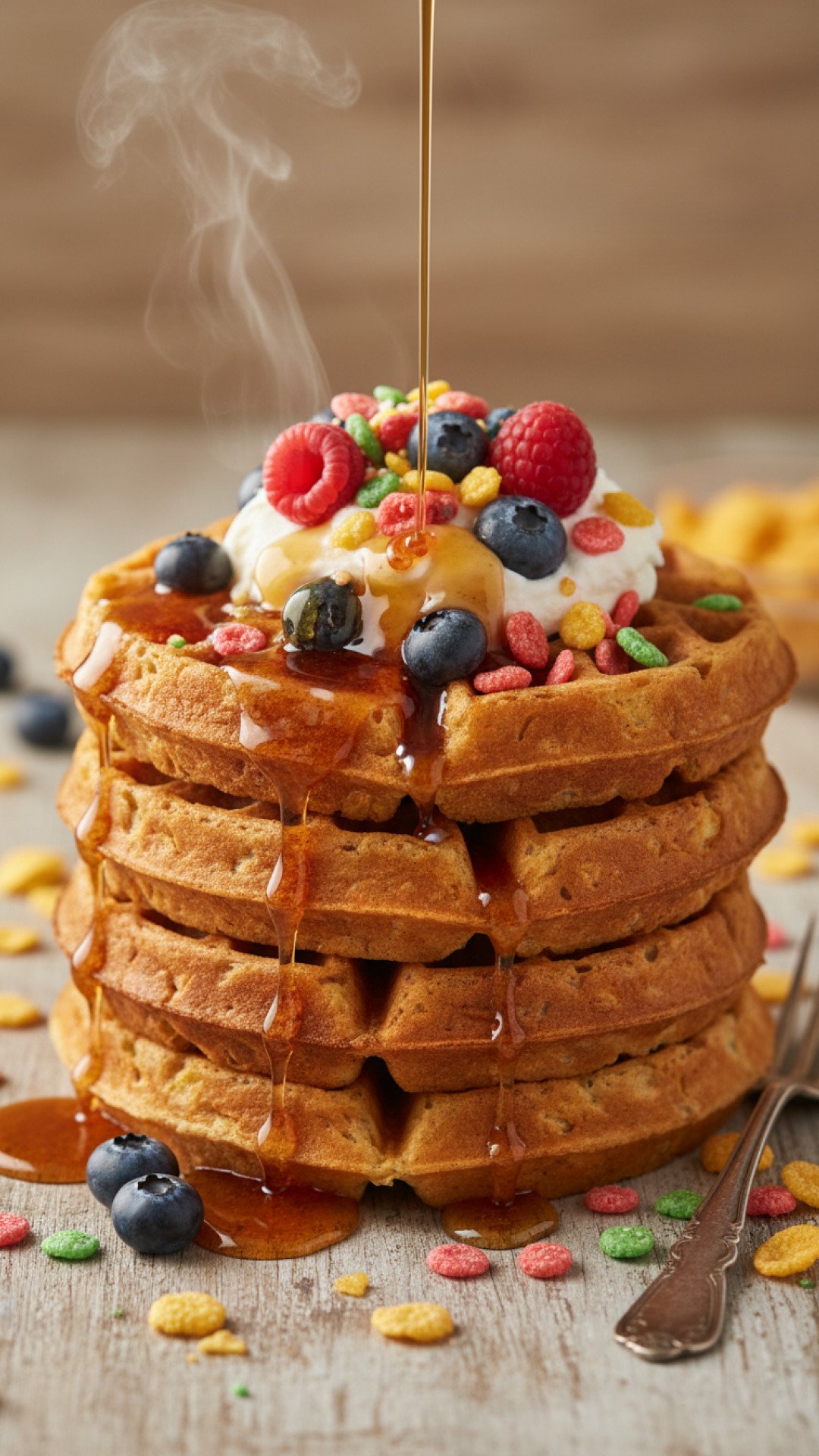 Ultimate Cereal Waffles Preparation