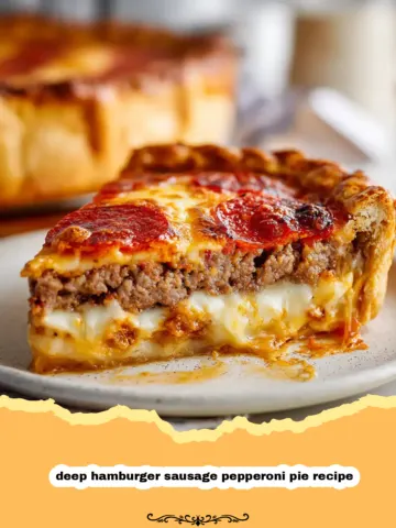 The Ultimate Deep Dish Hamburger, Sausage & Pepperoni Pie