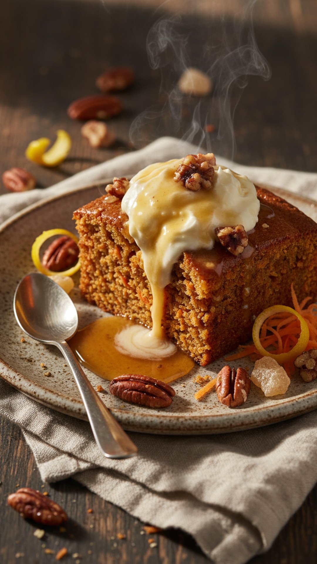 The Ultimate Decadent Carrot Cake with Spicy Ginger Glaze 4 Warm Carrot Cake with Ginger Syrup Preparation