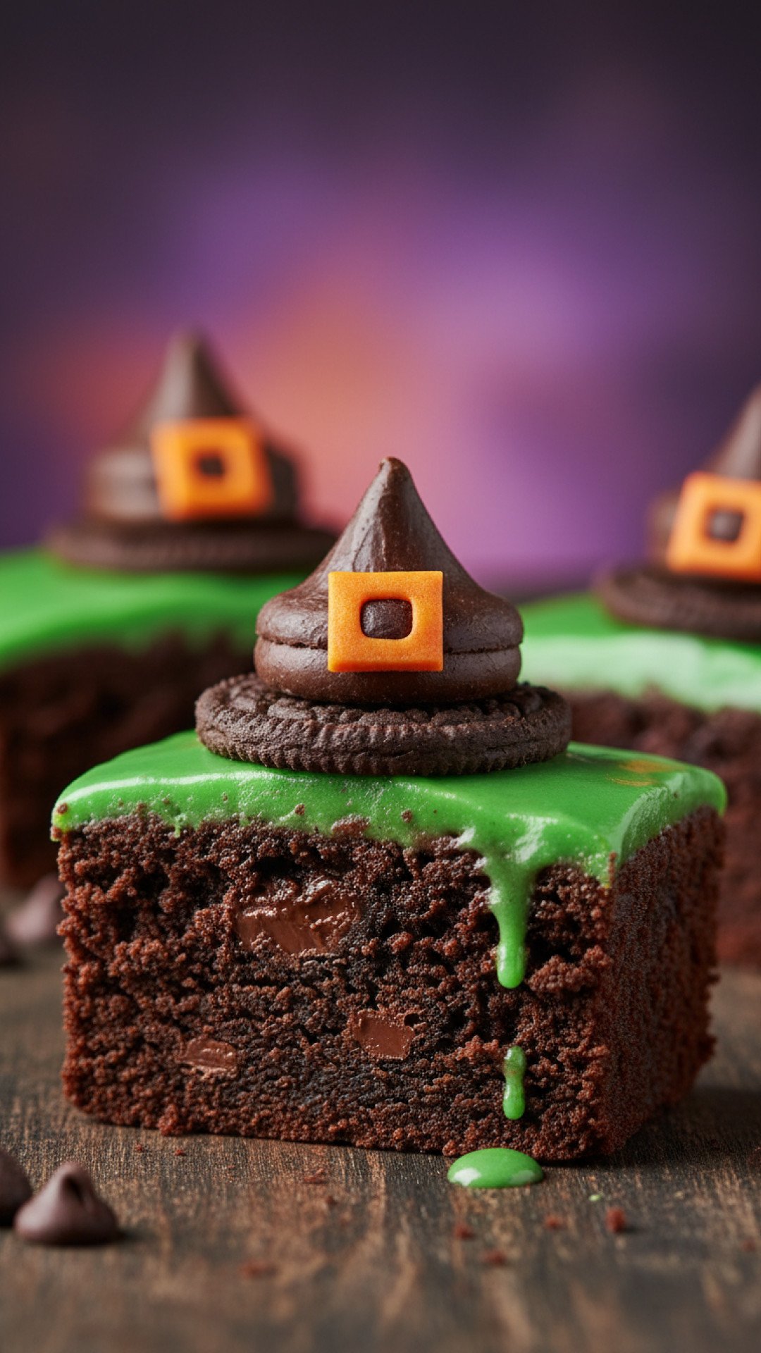 Wicked Witch Hat Brownies Preparation