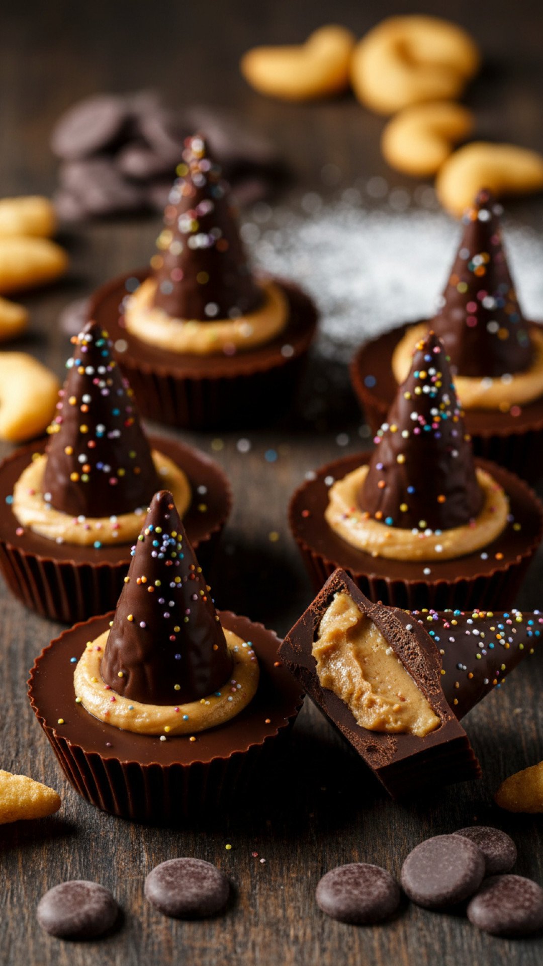 Witch Hat Peanut Butter Cups Preparation