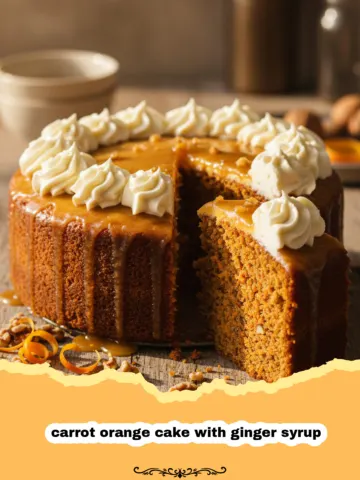 The Most Refreshing Carrot Orange Cake with Ginger Syrup