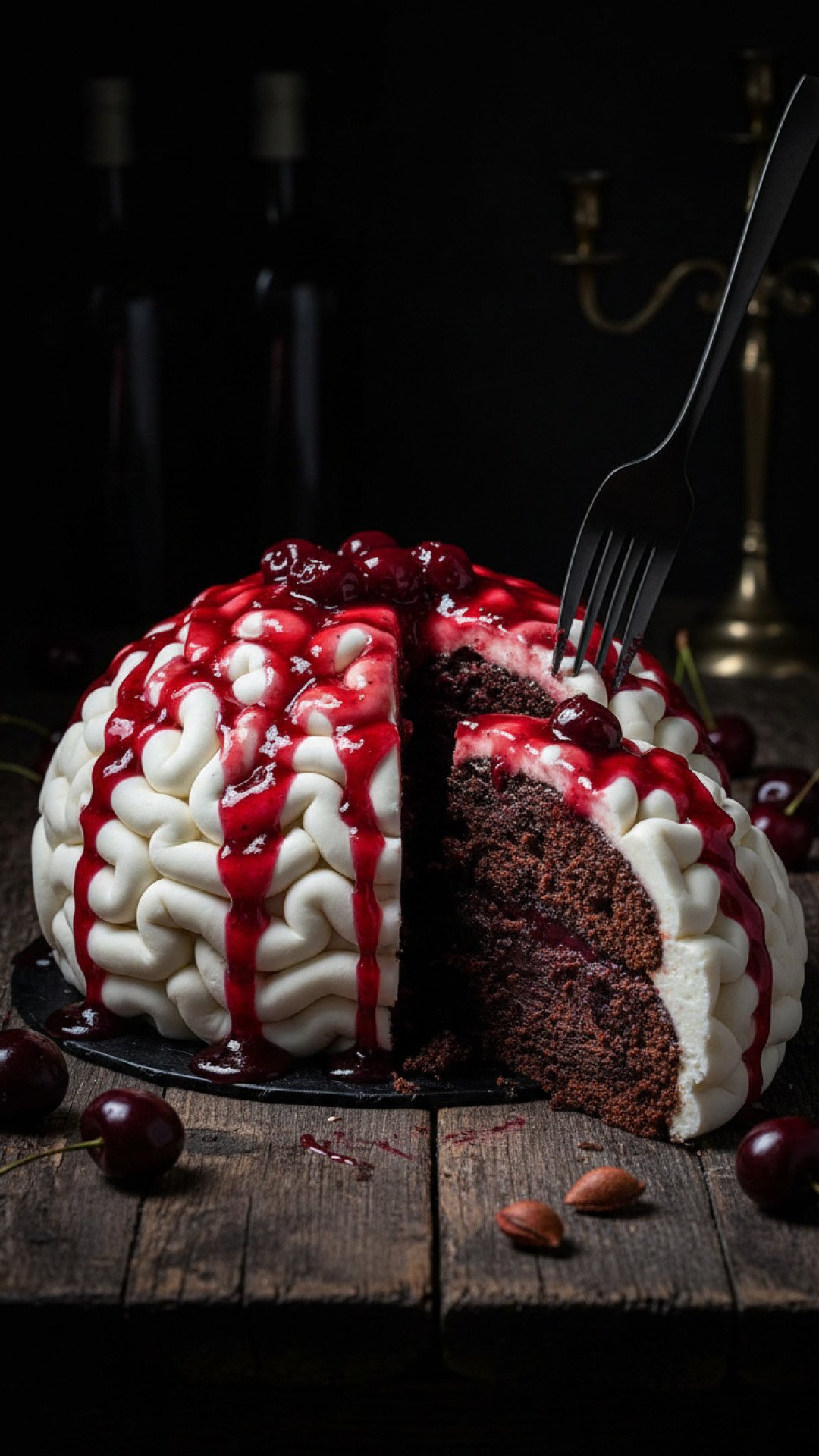 Zombie Brain Cake Preparation