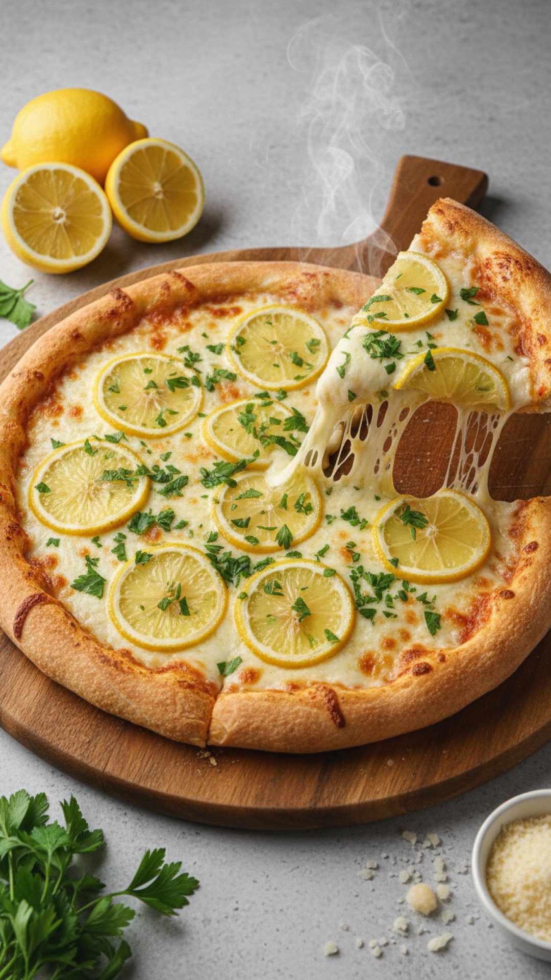 Amalfi-Style Lemon Pizza Preparation