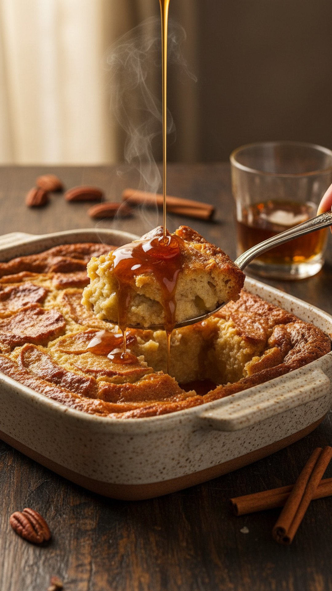 Apple Bourbon Bread Pudding Preparation