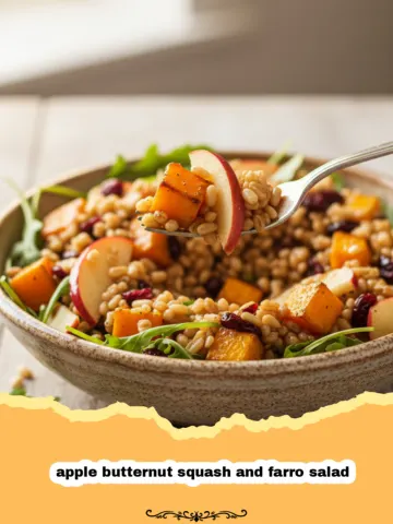 Roasted Apple Butternut Squash and Farro Salad with Maple Vinaigrette