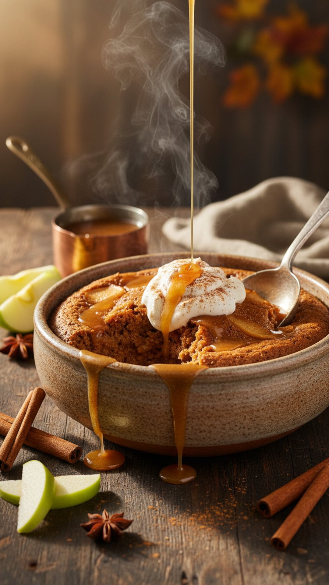 Apple Cider and Gingerbread Pudding Preparation