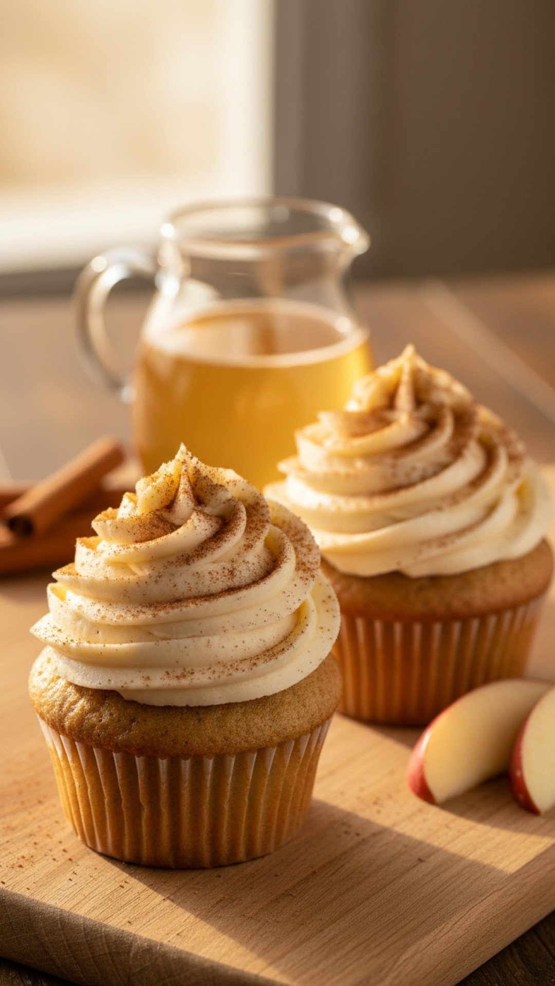 Apple Cider Cupcakes with Cinnamon Frosting Preparation