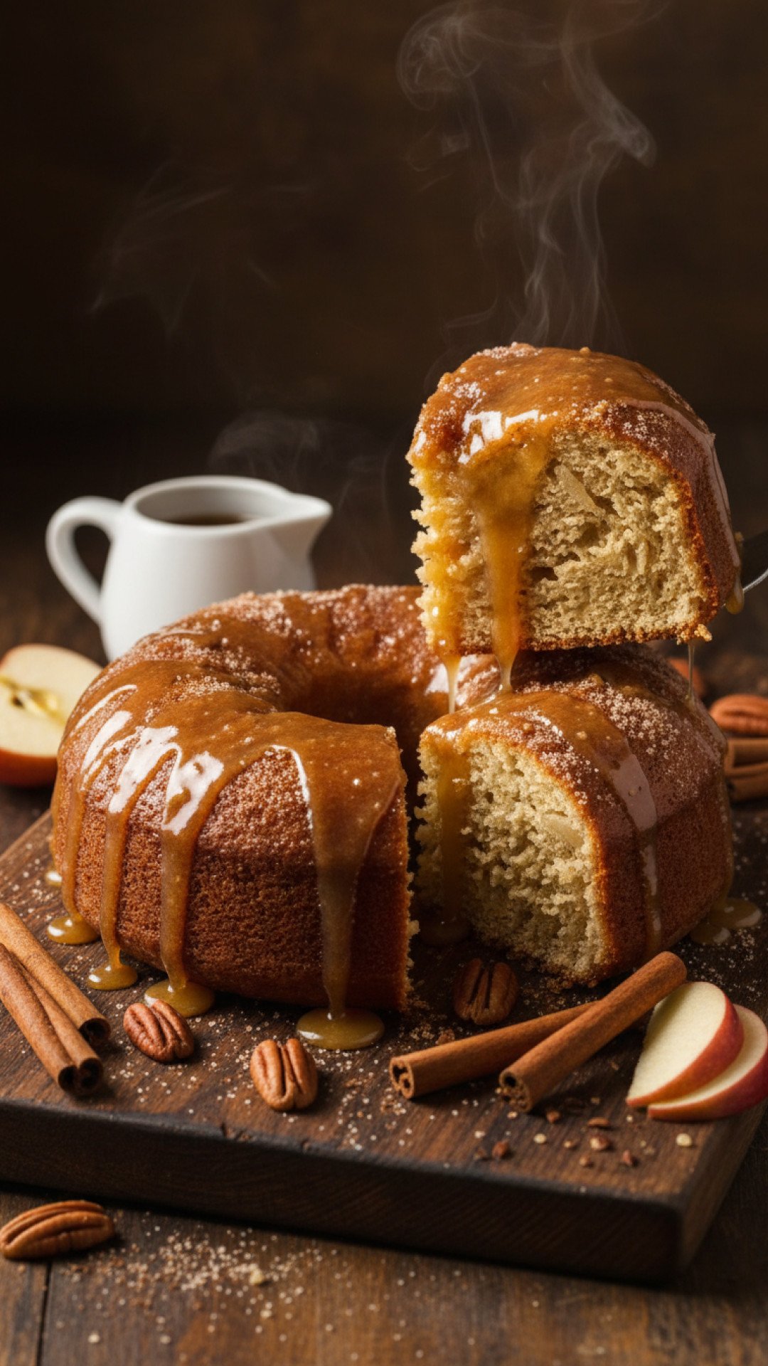 Apple Cider Donut Cake with Maple Glaze Preparation