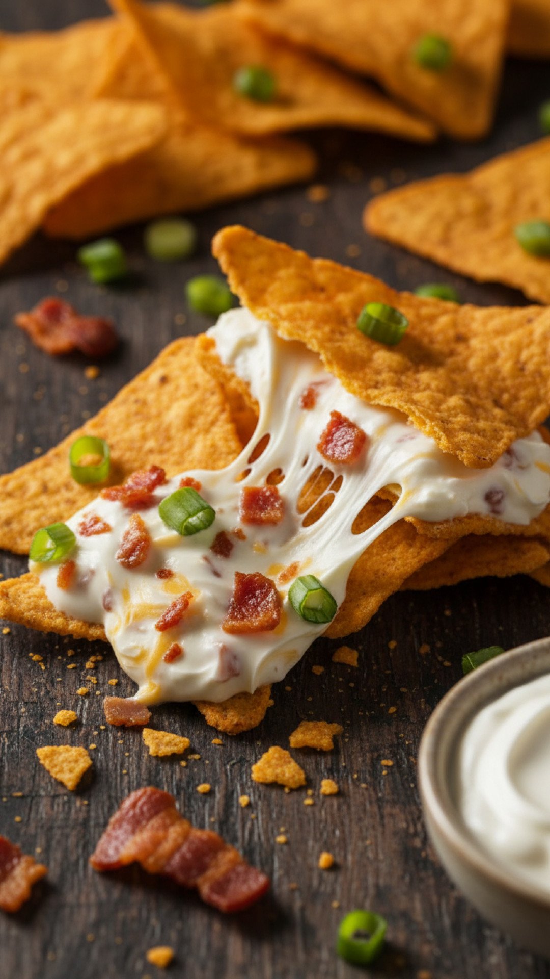 Bacon Cream Cheese Stuffed Doritos Preparation