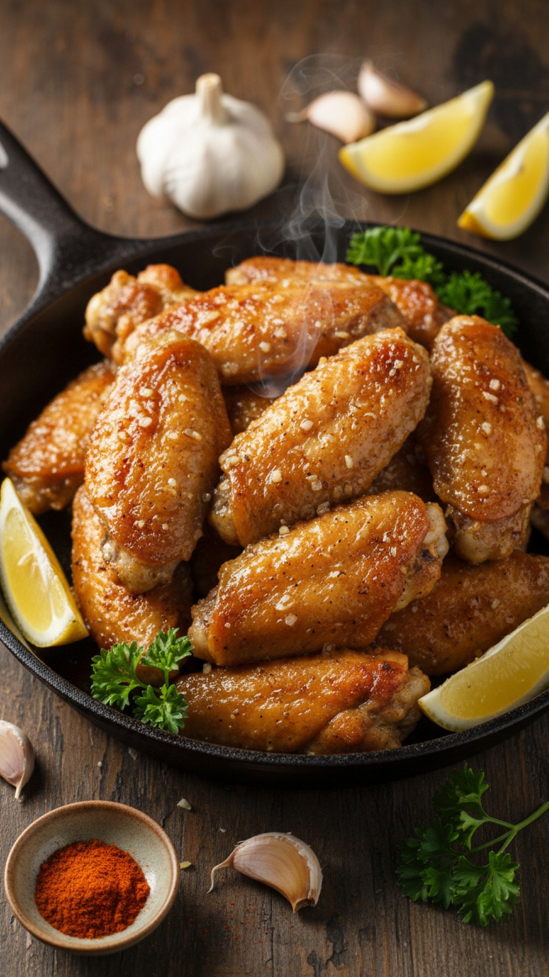 Baked Lemon Garlic Chicken Wings Preparation