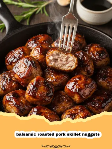 Easy Balsamic Roasted Pork Skillet Nuggets