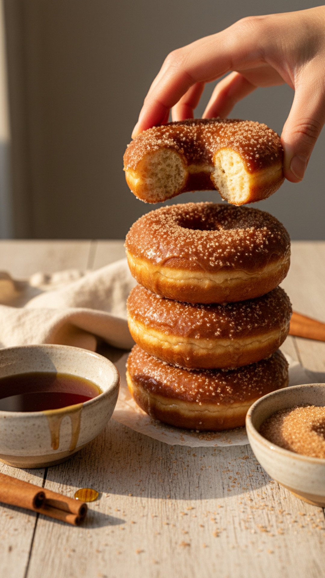 Brown Sugar Maple Cinnamon Sugar Donuts Preparation