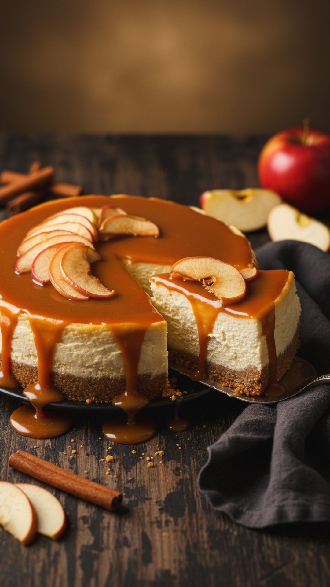 Caramel Apple Cheesecake Preparation
