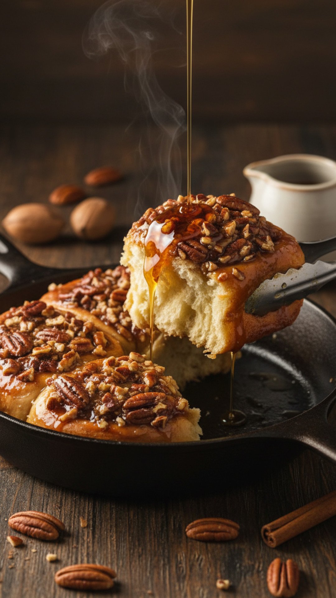 Caramel Pecan Sticky Buns with Maple Drizzle Preparation