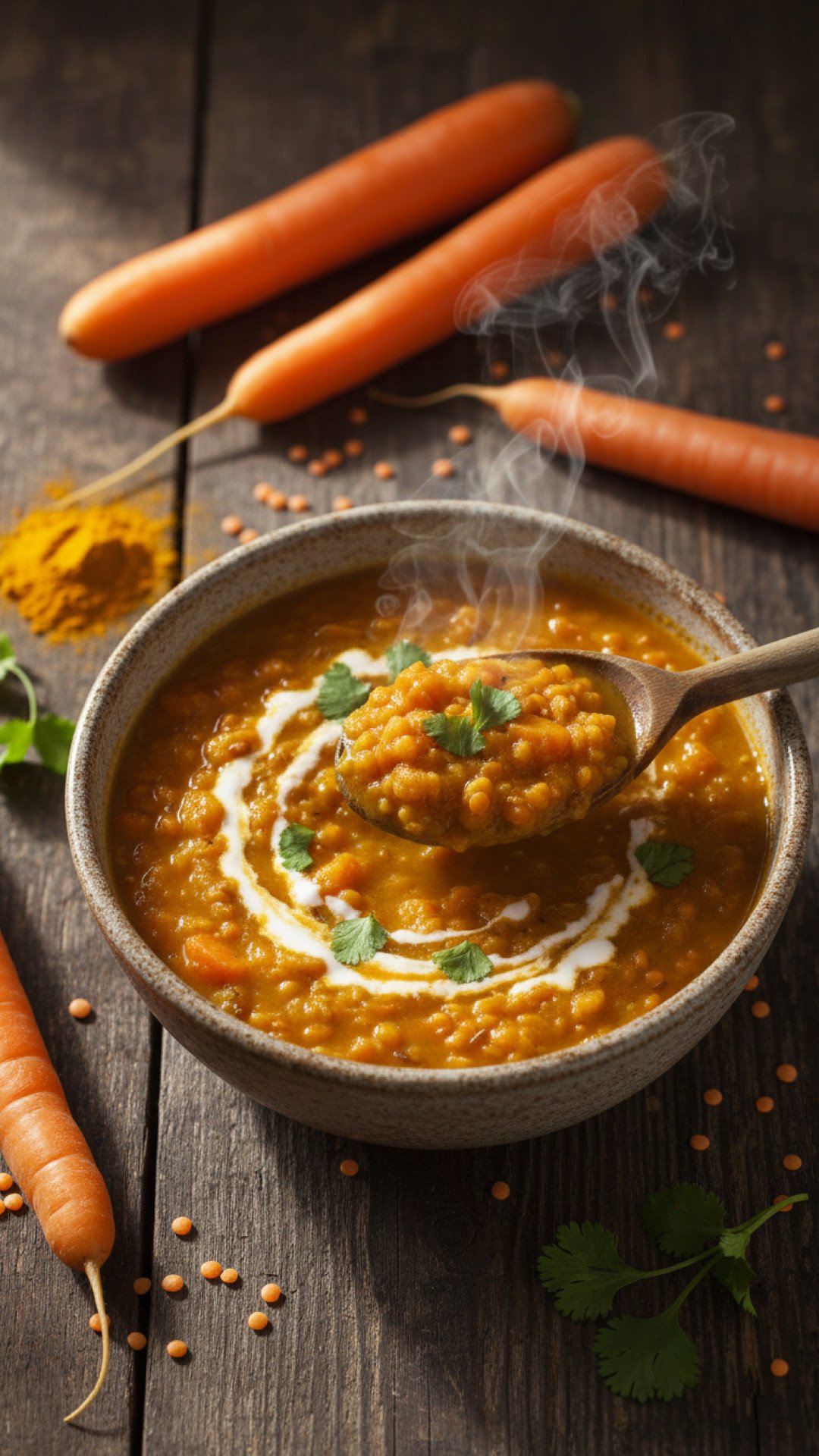 Carrot and Lentil Soup with Warm Spices Preparation