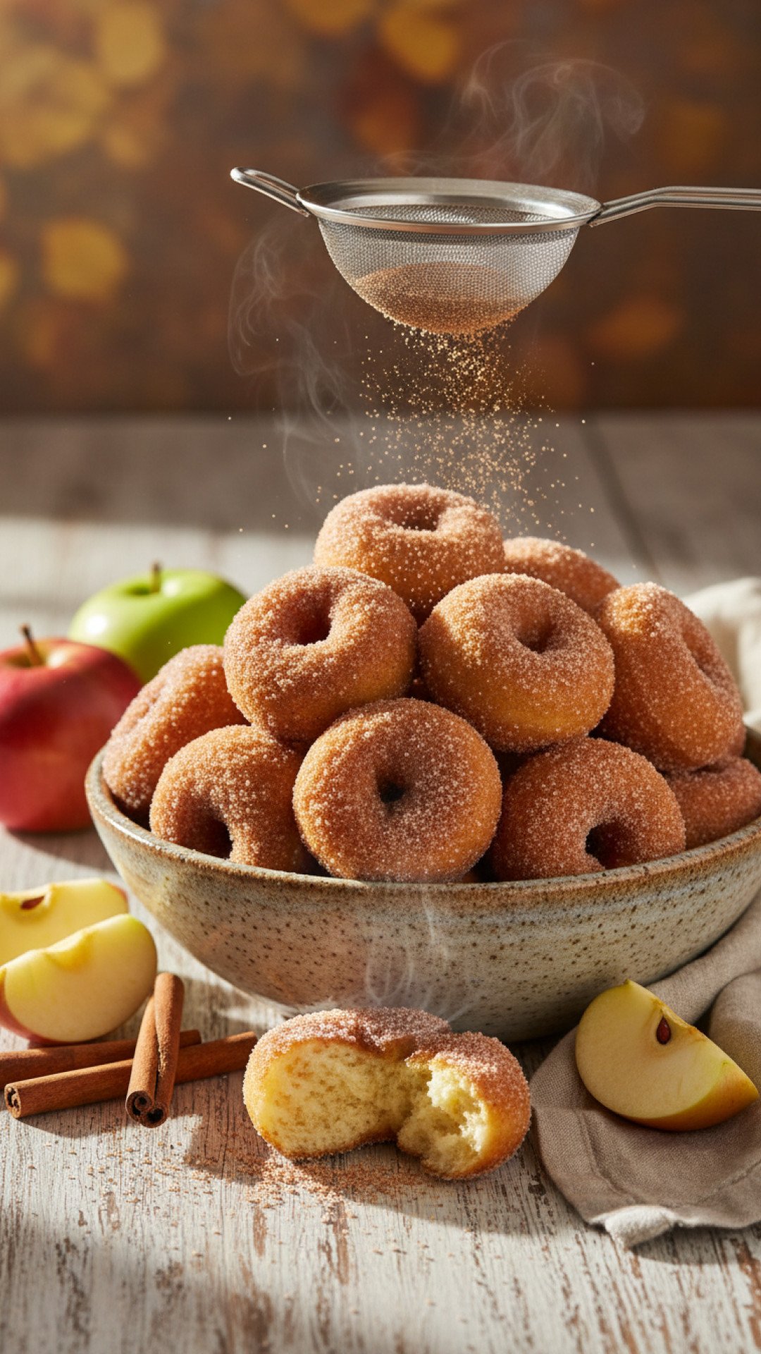 Cinnamon Sugar Apple Cider Donut Holes Preparation