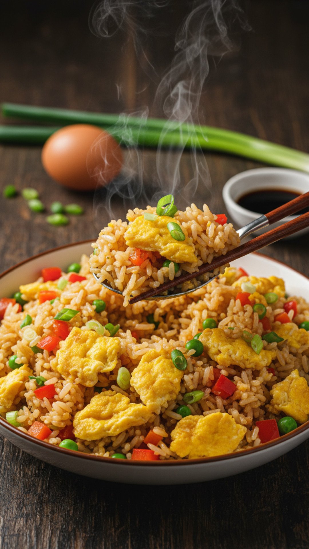 Classic Egg Fried Rice Preparation