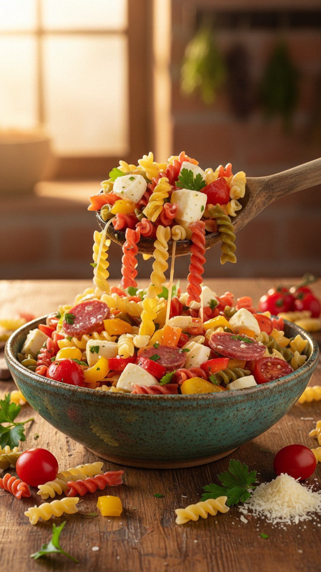 Classic Italian Pasta Salad Preparation