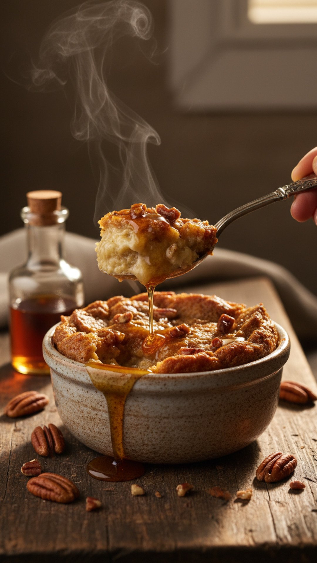 Classic Maple Pecan Bread Pudding Preparation