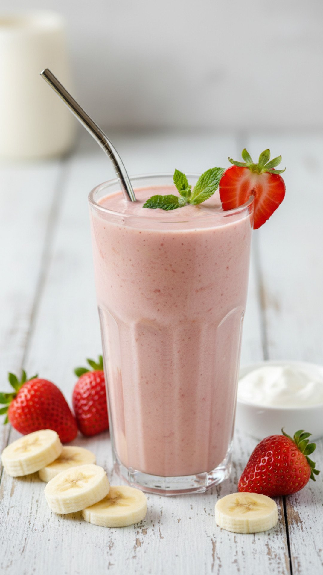 Classic Strawberry Banana Smoothie Preparation