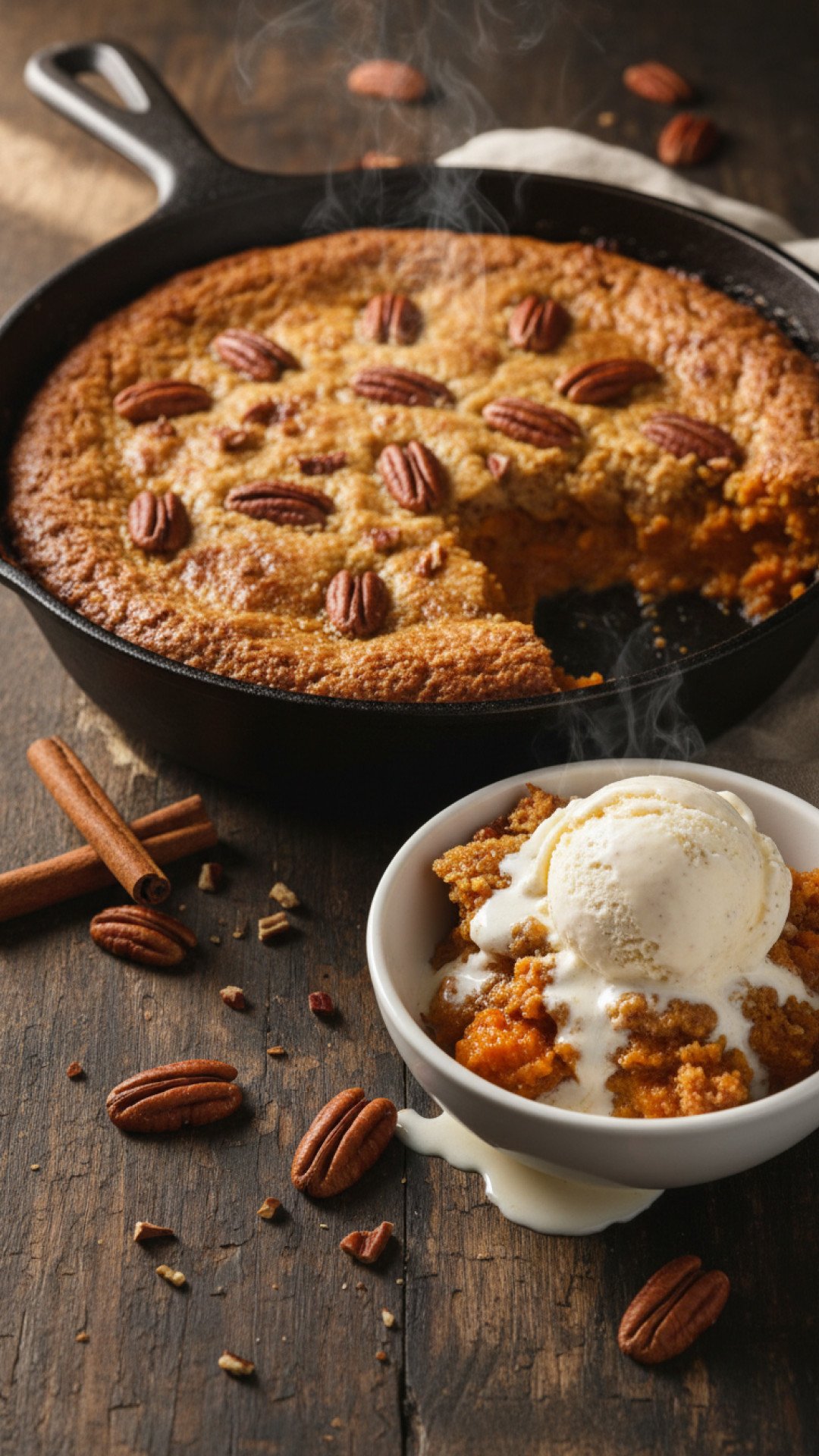 Classic Sweet Potato Pecan Cobbler Preparation