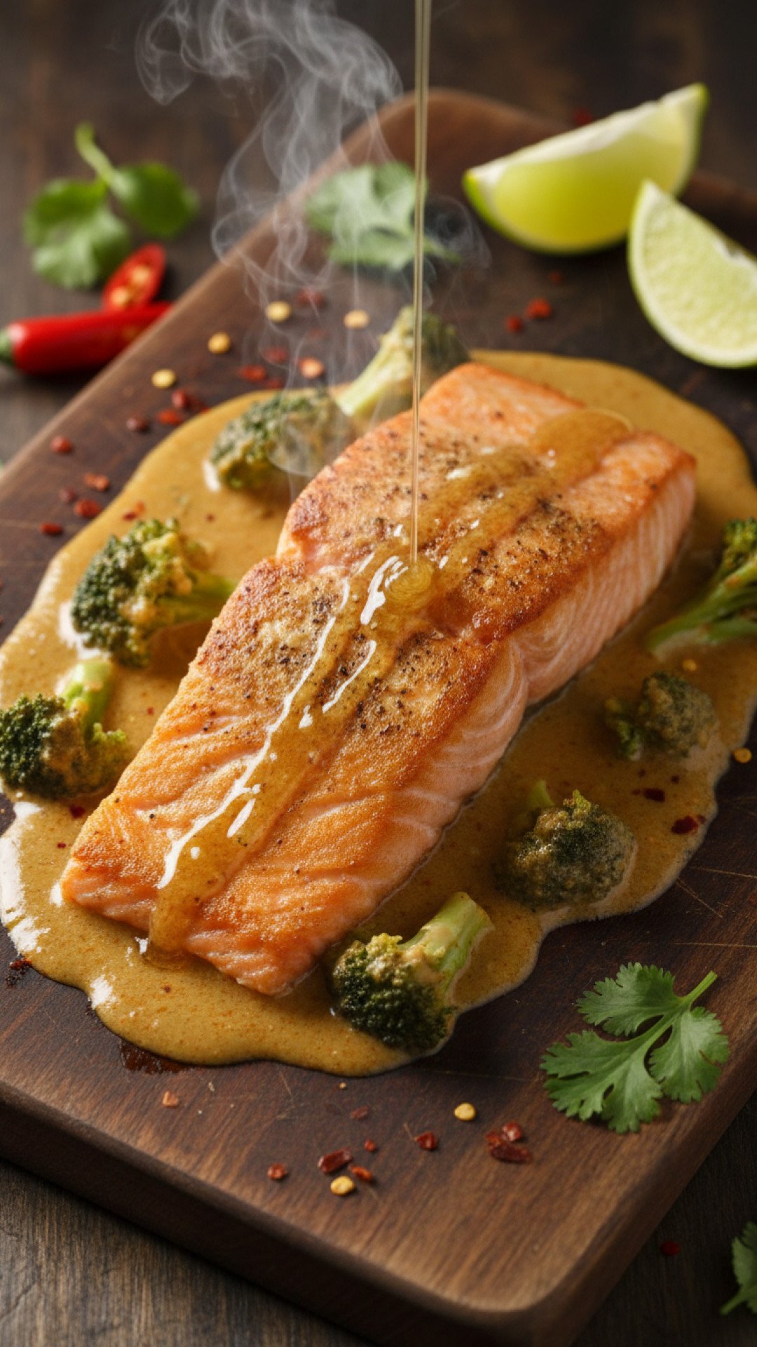 Coconut Curry Salmon with Garlic Butter Preparation